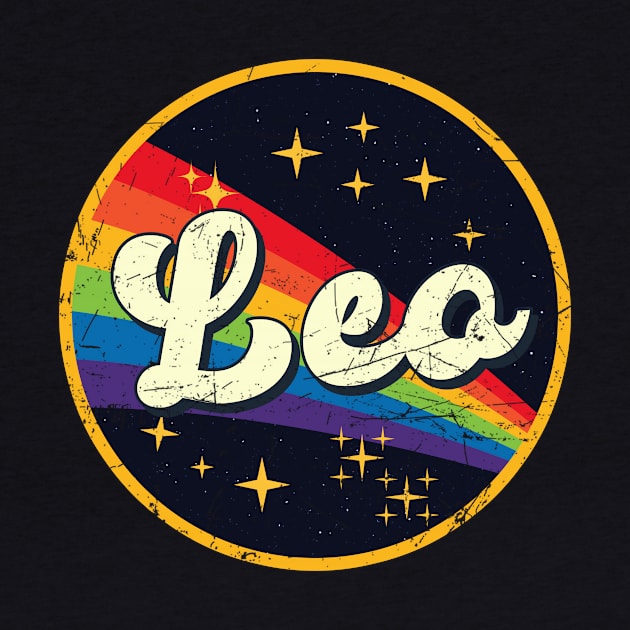 Leo // Rainbow In Space Vintage Grunge-Style by LMW Art